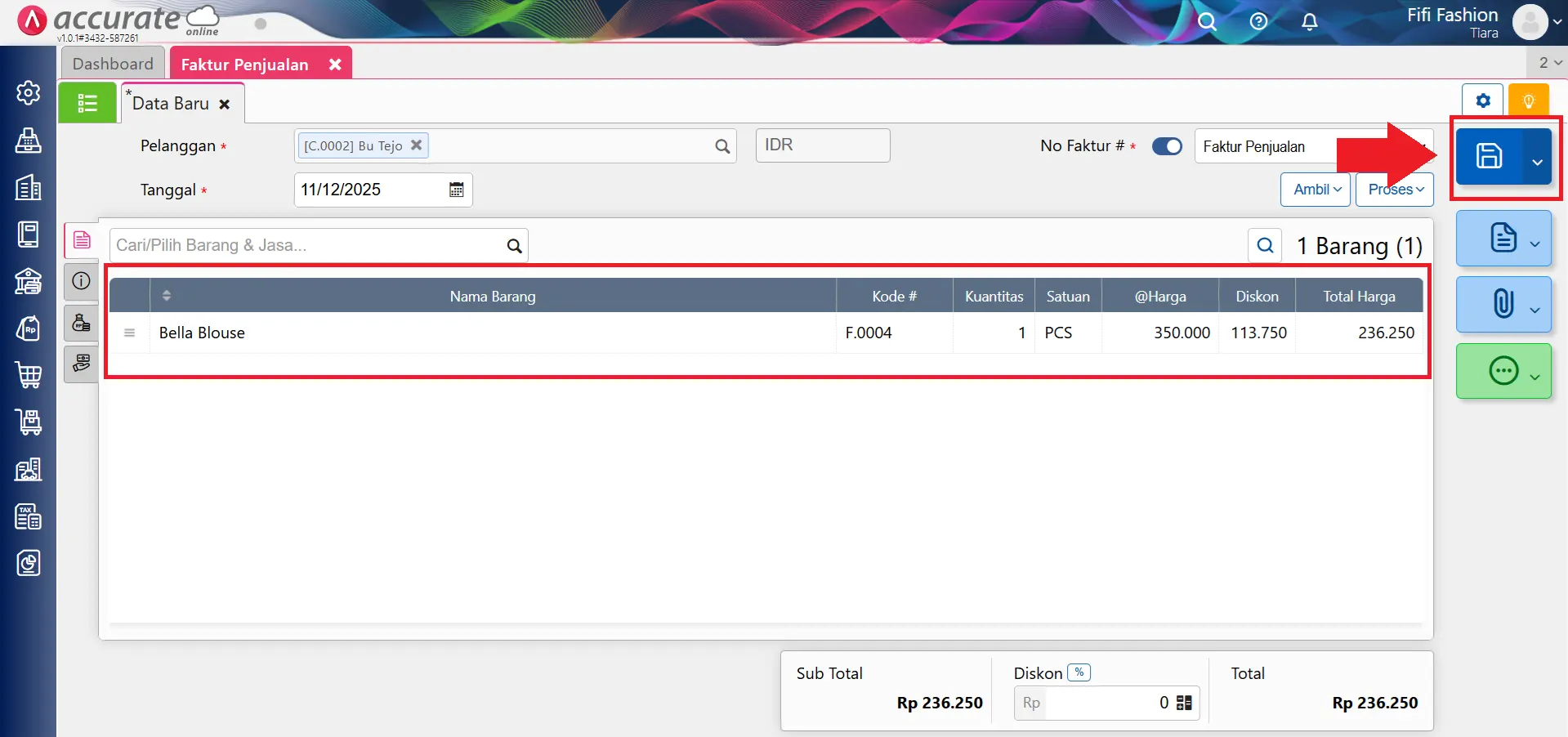 Mencatat transaksi dengan diskon bertingkat